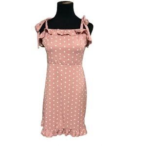 Allegra K Pink Polka Dot Mini Dress